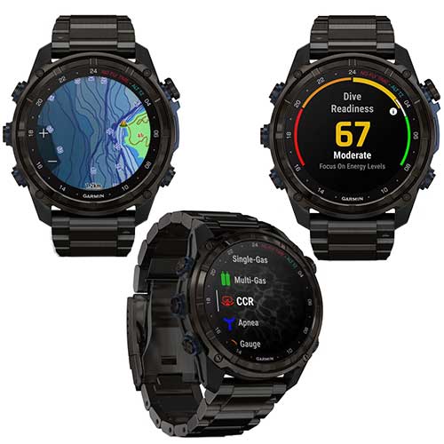 Technologies de pointe pour la plongée de la montre de plongée connectée GPS Descent Mk3i 51mm Garmin titance carbon gray